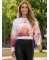 Premium cu hanorac decupat funcțional pentru femei ALTISPORT VOJ/ALW083MI08 ALB -PINK