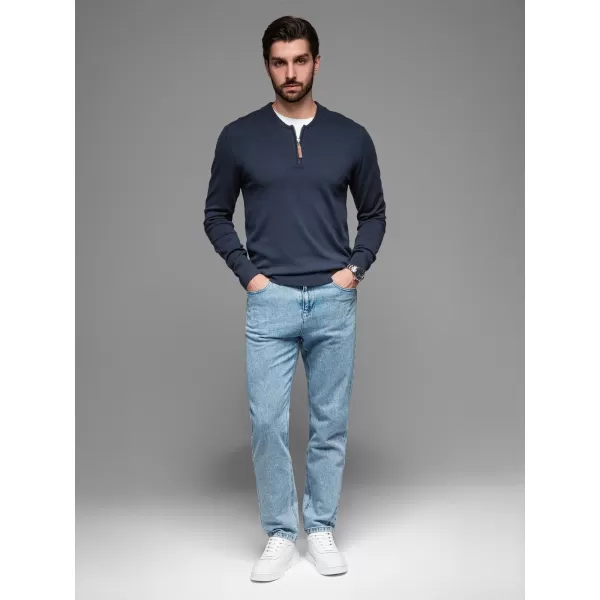  Pulover pentru bărbați OMBRE OM-SWZS-0124 ALBASTRU MARIN 