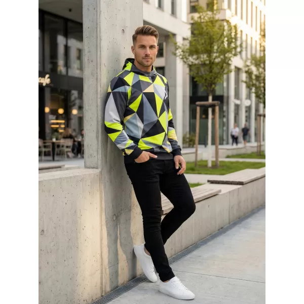  Premium cu hanorac funcțional pentru bărbați ALTISPORT VOJ/ALM007MI01 NEGRU/FLUO YELLOW 
