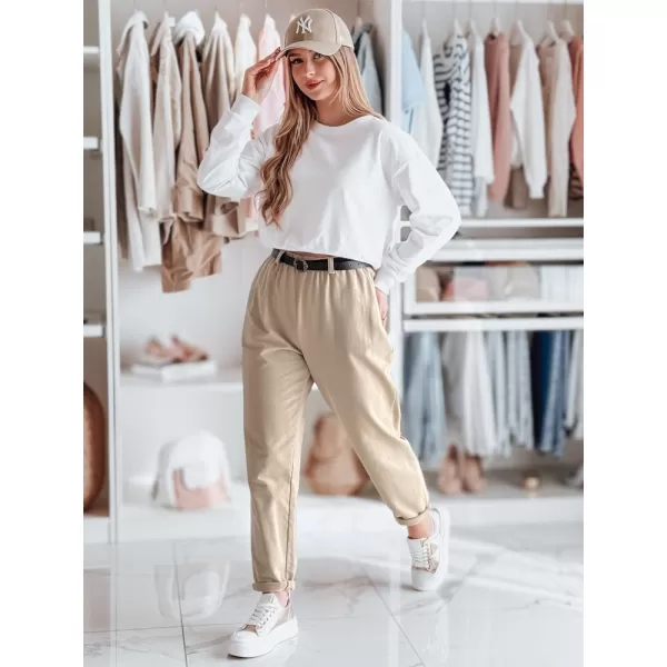  Pantalonii pentru doamne DSTREET TAILANDI UY2549 BEJ 