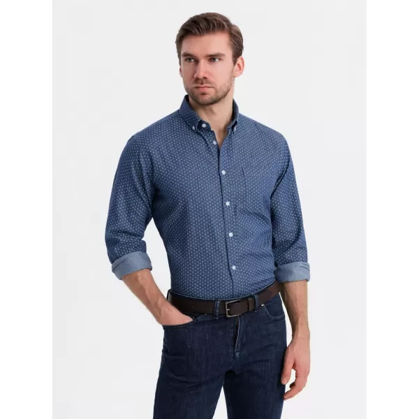  Cămaşă OMBRE OM-SHDS-0179 ALBASTRU 