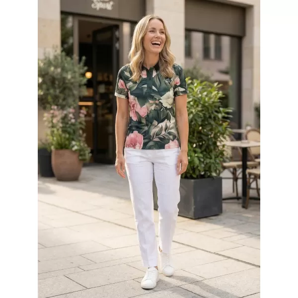 Tricou funcțional pentru femei cu guler premium ALTISPORT VOJ/ALW097TR05 FLORI ROZ 