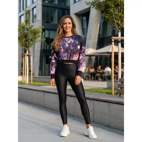  Premium cu hanorac decupat funcțional pentru femei ALTISPORT VOJ/ALW055MI08 NEGRU -VIOLET 