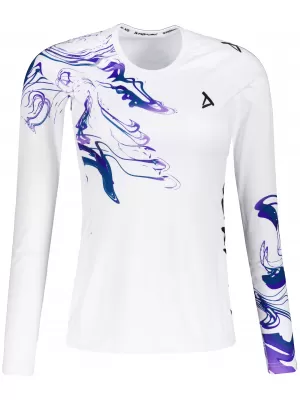 Tricou funcțional pentru femei cu mâneci lungi premium ALTISPORT VOJ/ALW064TR03 ALB -VIOLET