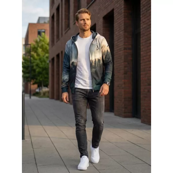  Panouri funcționale pentru bărbați pe Zip Premium ALTISPORT VOJ/ALM030MI02 PĂDURE/VERDE 