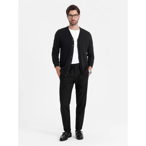  Cardigan masculin OMBRE OM-SWCD-0126 NEGRU 