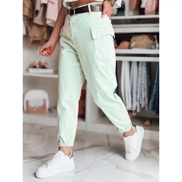  Pantalonii pentru doamne DSTREET GOTRENDI UY2528 VERDE DESCHIS 
