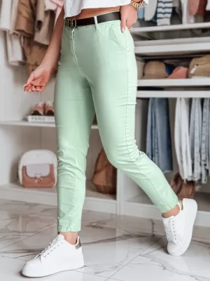 Pantalonii pentru doamne DSTREET LINESKA UY2574 VERDE DESCHIS