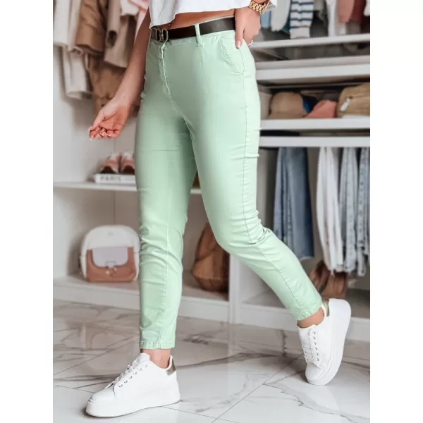  Pantalonii pentru doamne DSTREET LINESKA UY2574 VERDE DESCHIS 