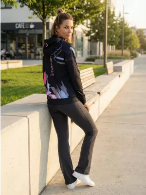 Premium cu hanorac funcțional pentru femei ALTISPORT VOJ/ALW074MI01 NEGRU -PINK