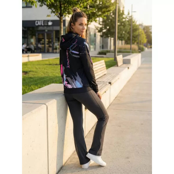  Premium cu hanorac funcțional pentru femei ALTISPORT VOJ/ALW074MI01 NEGRU -PINK 