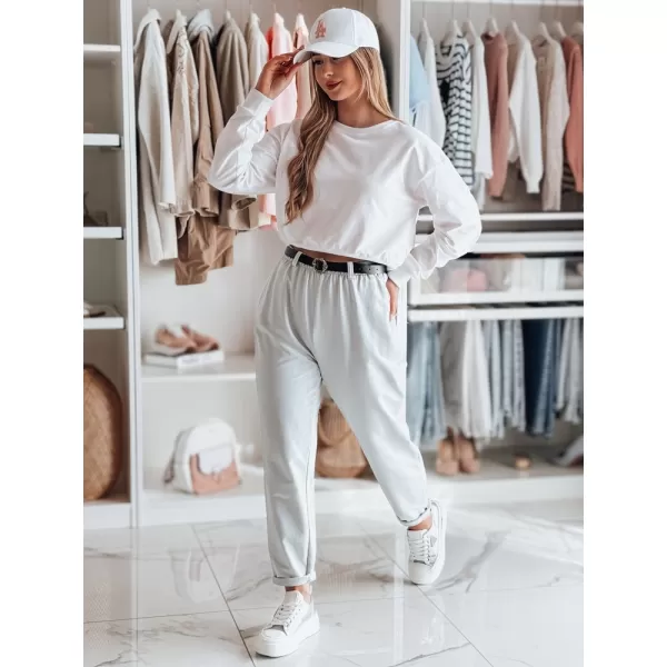  Pantalonii pentru doamne DSTREET TAILANDI UY2553 GRI DESCHIS 