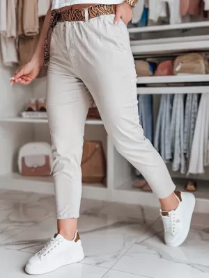 Pantalonii pentru doamne DSTREET MADELINA UY2623 BEJ