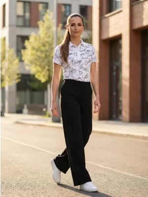 Tricou funcțional pentru femei cu guler premium ALTISPORT VOJ/ALW084TR05 ALB