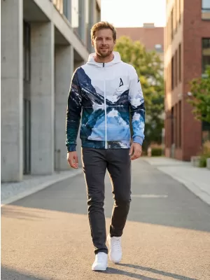 Panouri funcționale pentru bărbați pe Zip Premium ALTISPORT VOJ/ALM030MI02 MUNTE/VERDE