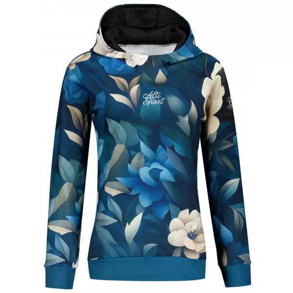  Premium cu hanorac funcțional pentru femei ALTISPORT VOJ/ALW097MI01 FLORI ALBASTRE 