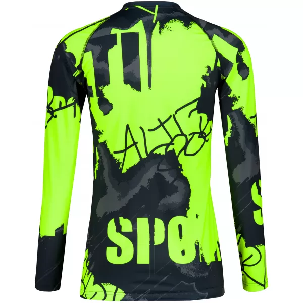 Tricou funcțional pentru femei cu mâneci lungi premium ALTISPORT VOJ/ALW076TR03 NEGRU/FLUO YELLOW 