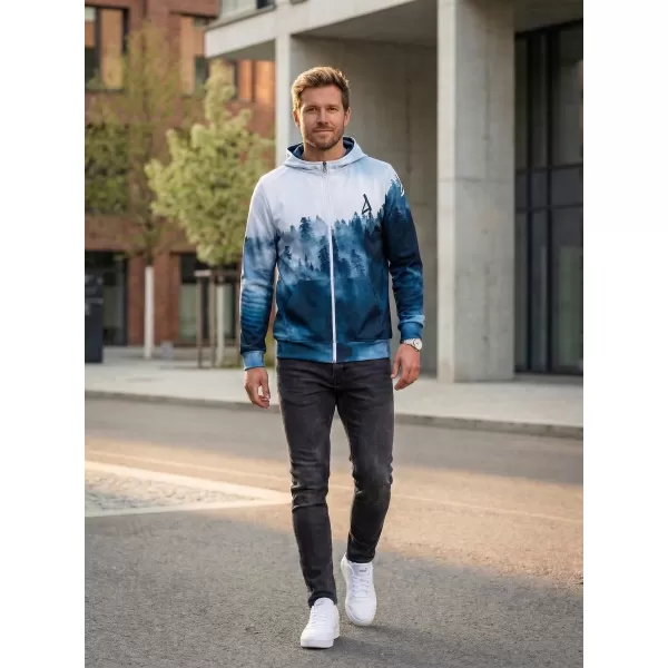  Panouri funcționale pentru bărbați pe Zip Premium ALTISPORT VOJ/ALM030MI02 PĂDURE/ALBASTRU 