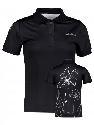 Tricou funcțional pentru femei cu guler premium ALTISPORT VOJ/ALW075TR05 NEGRU
