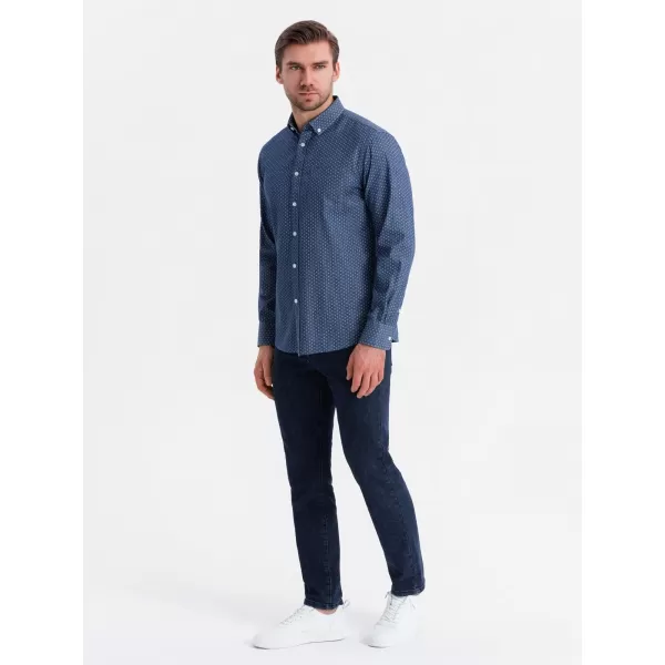  Cămaşă OMBRE OM-SHDS-0179 ALBASTRU 