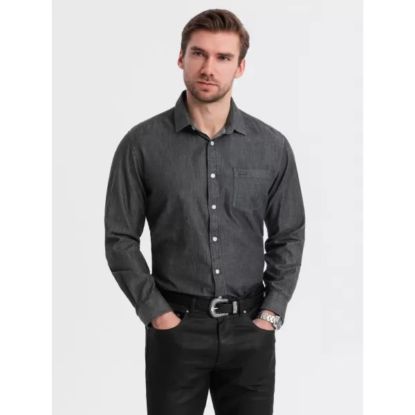  Cămaşă OMBRE OM-SHDS-0181 NEGRU 