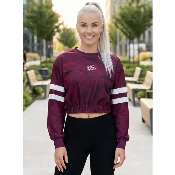  Premium cu hanorac decupat funcțional pentru femei ALTISPORT VOJ/ALW096MI08 BURGUNDIA 