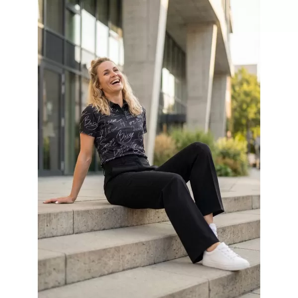  Tricou funcțional pentru femei cu guler premium ALTISPORT VOJ/ALW084TR05 NEGRU 
