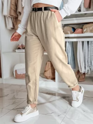 Pantalonii pentru doamne DSTREET TAILANDI UY2549 BEJ