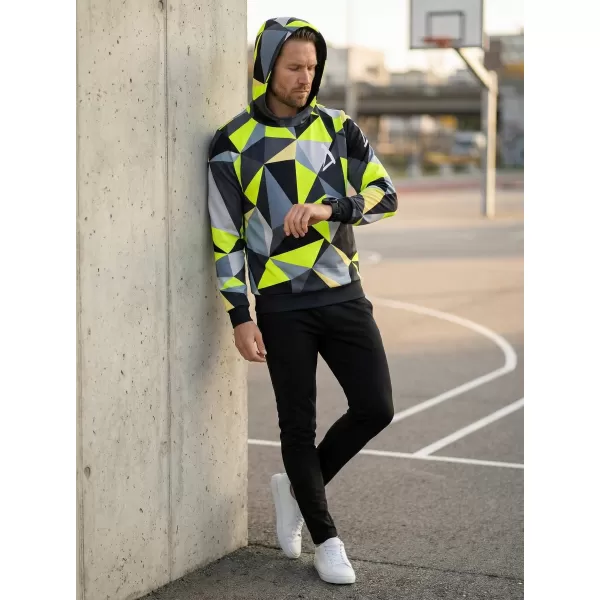  Premium cu hanorac funcțional pentru bărbați ALTISPORT VOJ/ALM007MI01 NEGRU/FLUO YELLOW 