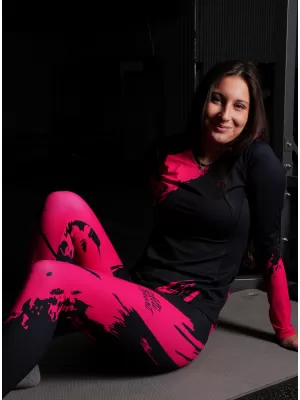 Tricou funcțional pentru femei cu mâneci lungi premium ALTISPORT VOJ/ALW081TR03 ROZ FIERBINTE