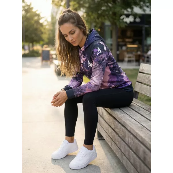  Premium cu hanorac funcțional pentru femei ALTISPORT VOJ/ALW055MI01 NEGRU -VIOLET 