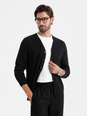 Cardigan masculin OMBRE OM-SWCD-0126 NEGRU