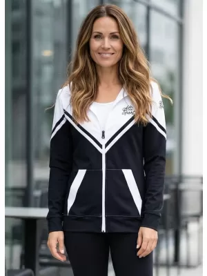 Panoul funcțional pentru femei pe Zip Premium ALTISPORT VOJ/ALW101MI02 ALB -NEGRU