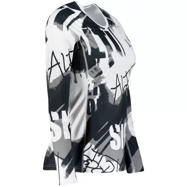  Tricou funcțional pentru femei cu mâneci lungi premium ALTISPORT VOJ/ALW076TR03 ALB -ȘI -BLACK 