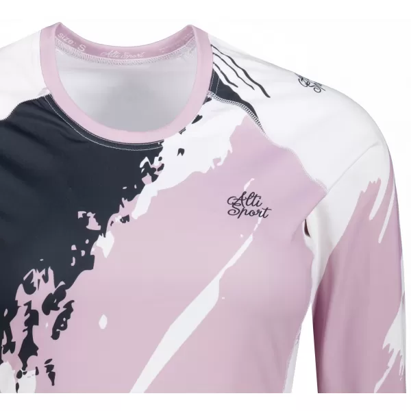  Tricou funcțional pentru femei cu mâneci lungi premium ALTISPORT VOJ/ALW081TR03 NEGRU-ROZ 
