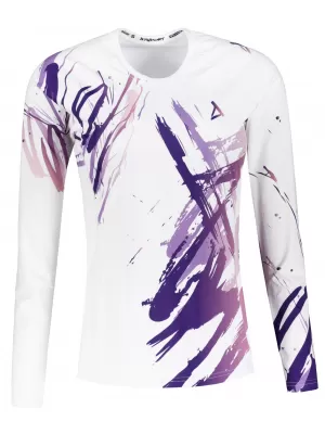 Tricou funcțional pentru femei cu mâneci lungi premium ALTISPORT VOJ/ALW074TR03 ALB/VIOLET