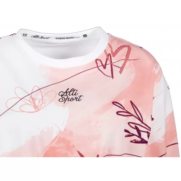  Premium cu hanorac decupat funcțional pentru femei ALTISPORT VOJ/ALW083MI08 ALB -PINK 