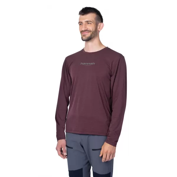  Tricou pentru bărbați cu mânecă lungă HANNAH BINE L/S MAHON ROȘU 