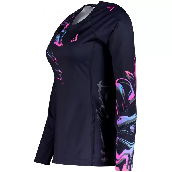  Tricou funcțional pentru femei cu mâneci lungi premium ALTISPORT VOJ/ALW064TR03 NEGRU -PINK 