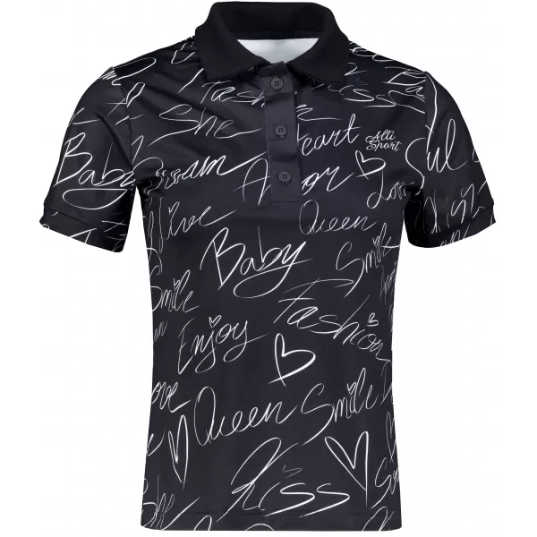  Tricou funcțional pentru femei cu guler premium ALTISPORT VOJ/ALW084TR05 NEGRU 