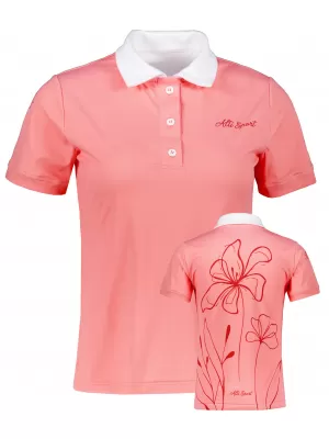 Tricou funcțional pentru femei cu guler premium ALTISPORT VOJ/ALW075TR05 PIERSICĂ