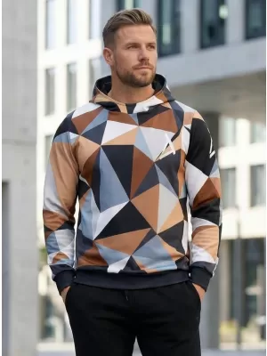 Premium cu hanorac funcțional pentru bărbați ALTISPORT VOJ/ALM007MI01 NEGRU -BROWN