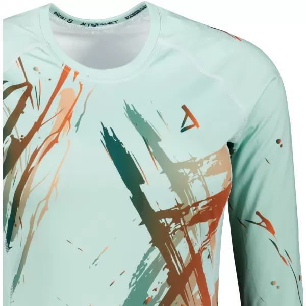  Tricou funcțional pentru femei cu mâneci lungi premium ALTISPORT VOJ/ALW074TR03 VERDE/PORTOCALIU 