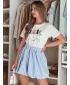 Fusta doamnelor DSTREET PUFFELLA CY0502 ALBASTRU DESCHIS