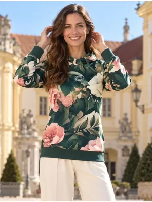 Premium cu hanorac funcțional pentru femei ALTISPORT VOJ/ALW097MI01 FLORI ROZ