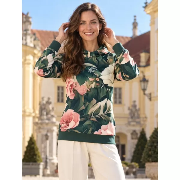  Premium cu hanorac funcțional pentru femei ALTISPORT VOJ/ALW097MI01 FLORI ROZ 