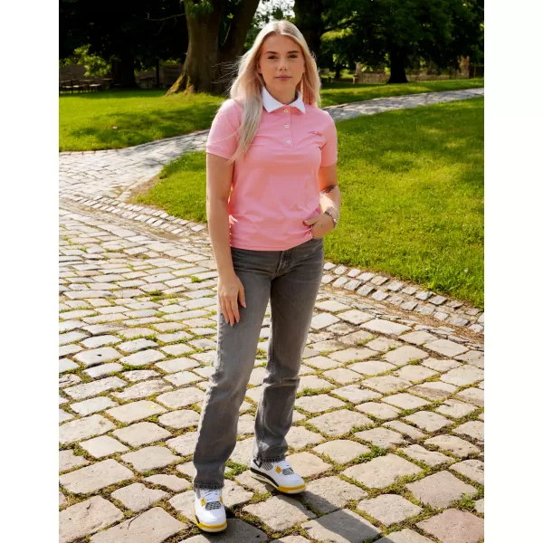  Tricou funcțional pentru femei cu guler premium ALTISPORT VOJ/ALW075TR05 PIERSICĂ 