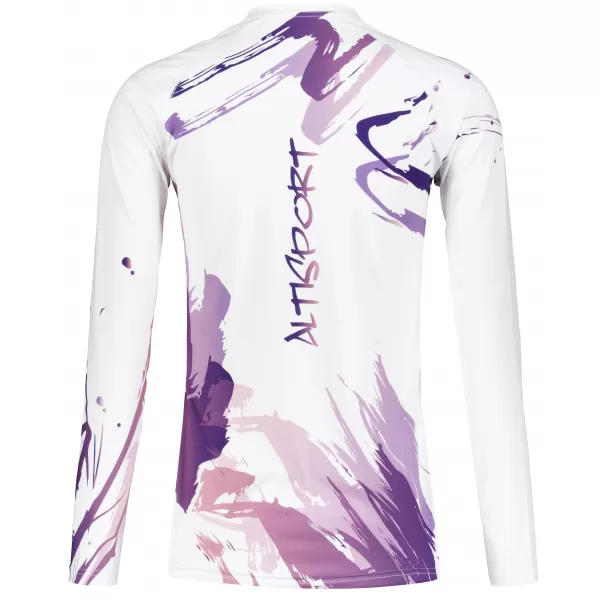  Tricou funcțional pentru femei cu mâneci lungi premium ALTISPORT VOJ/ALW074TR03 ALB/VIOLET 