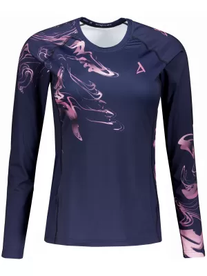 Tricou funcțional pentru femei cu mâneci lungi premium ALTISPORT VOJ/ALW064TR03 ALBASTRU -PINK