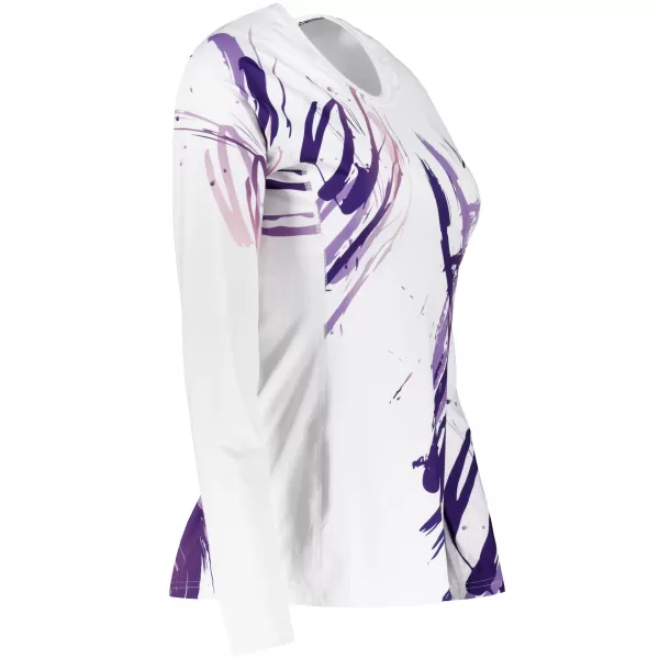  Tricou funcțional pentru femei cu mâneci lungi premium ALTISPORT VOJ/ALW074TR03 ALB/VIOLET 
